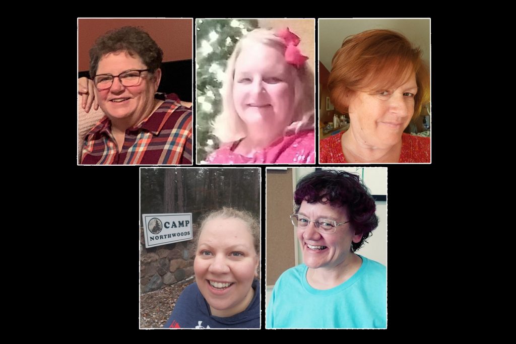 The five 2021 Forever Green Recipients. In clockwise order: Pat Chromey, Julie Denzer, Sue Quick, A.J. Steinbring, and Pauline Wangen