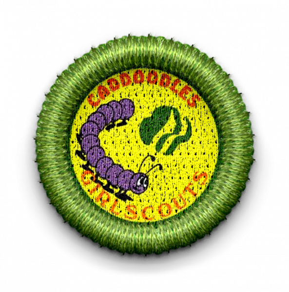 Cadoodles yellow patch with link leading to Caddoodles web page